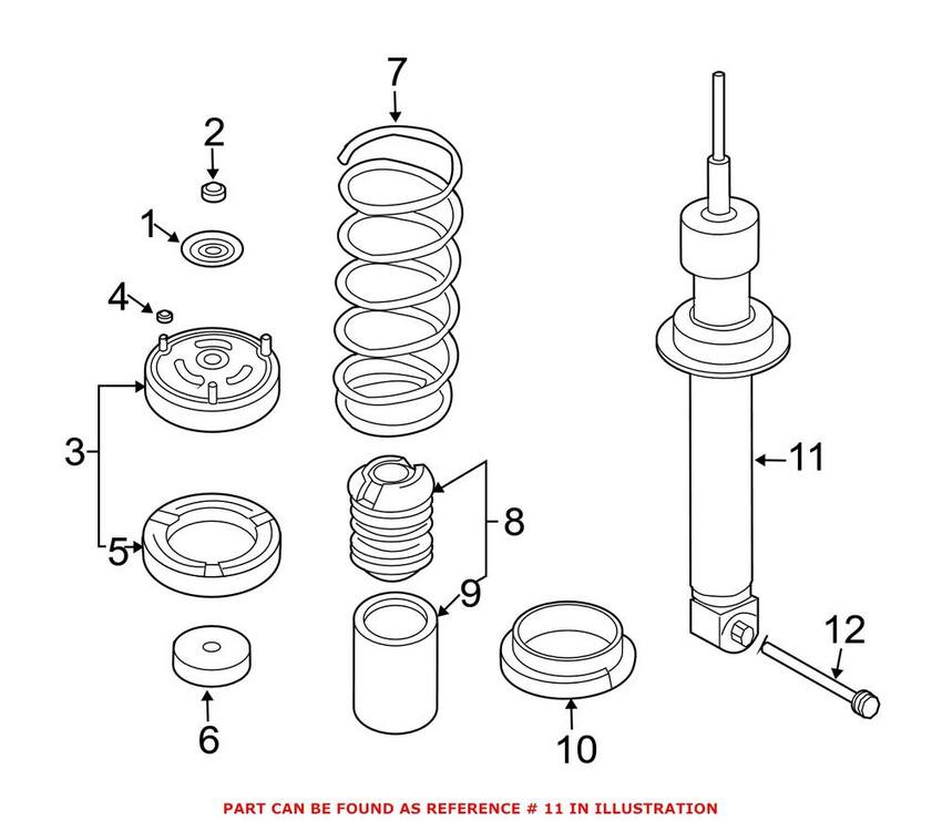 BMW Air Strut Assembly - Rear Driver Side (w/ EDC) 37126785535